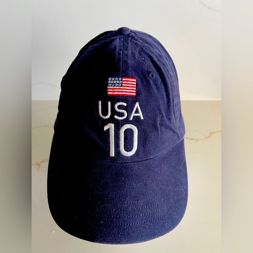 Polo Ralph Lauren navy blue USA 2010 Olympic hat snowbeach p-wing bear vintage